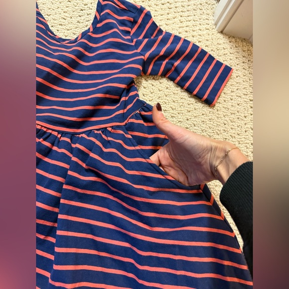 NWOT Hanna Andersson blue red striped skater dress Sz 8 - Picture 4 of 4